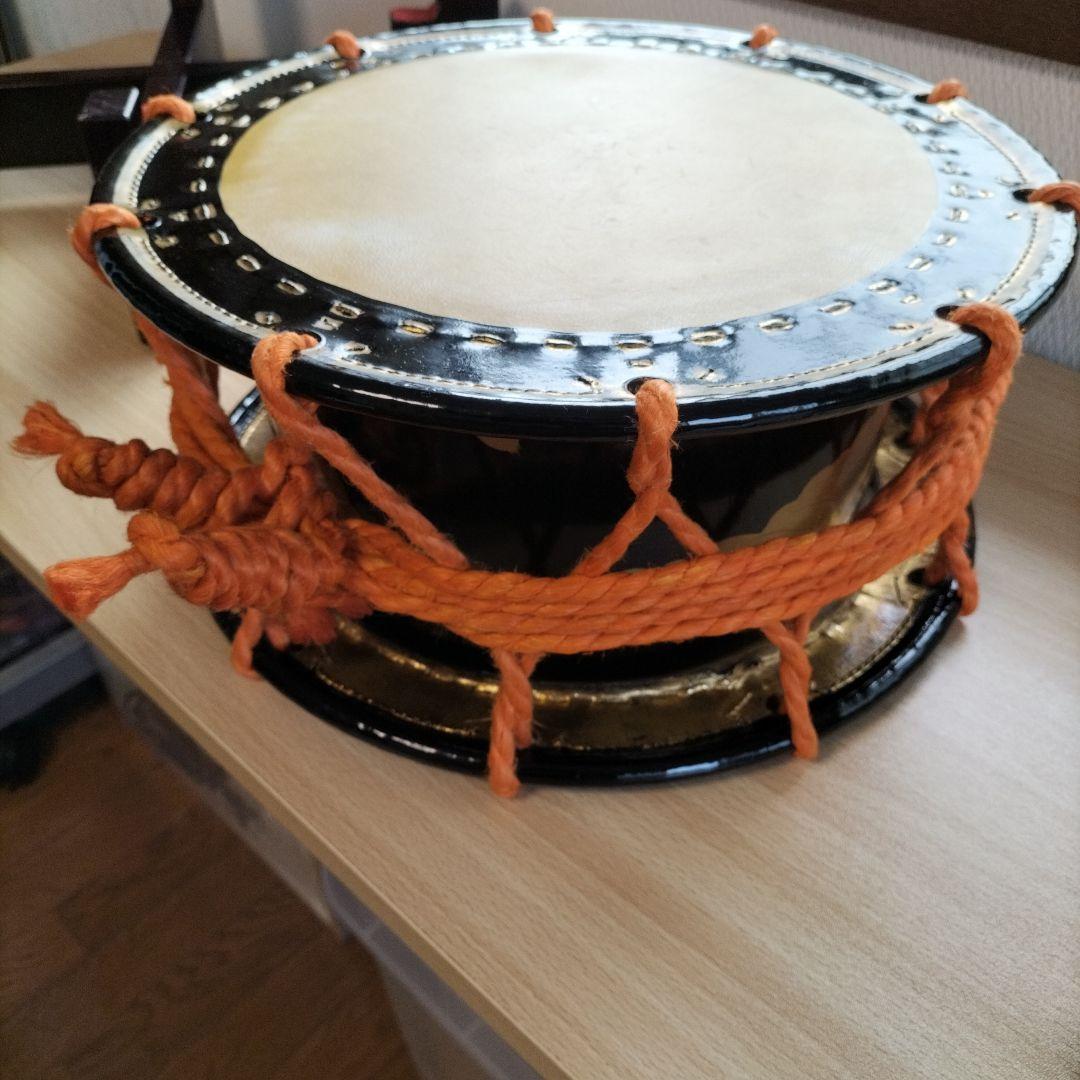（ふわふわ様ご依頼商品です）良品　締太鼓　附締太鼓　和太鼓本体-バチ付き　中古品