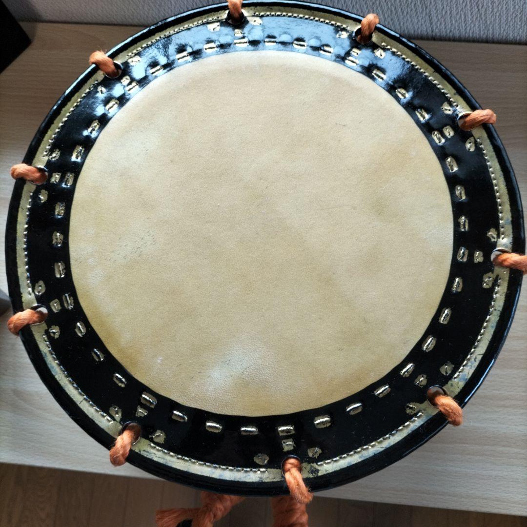 （ふわふわ様ご依頼商品です）良品　締太鼓　附締太鼓　和太鼓本体-バチ付き　中古品