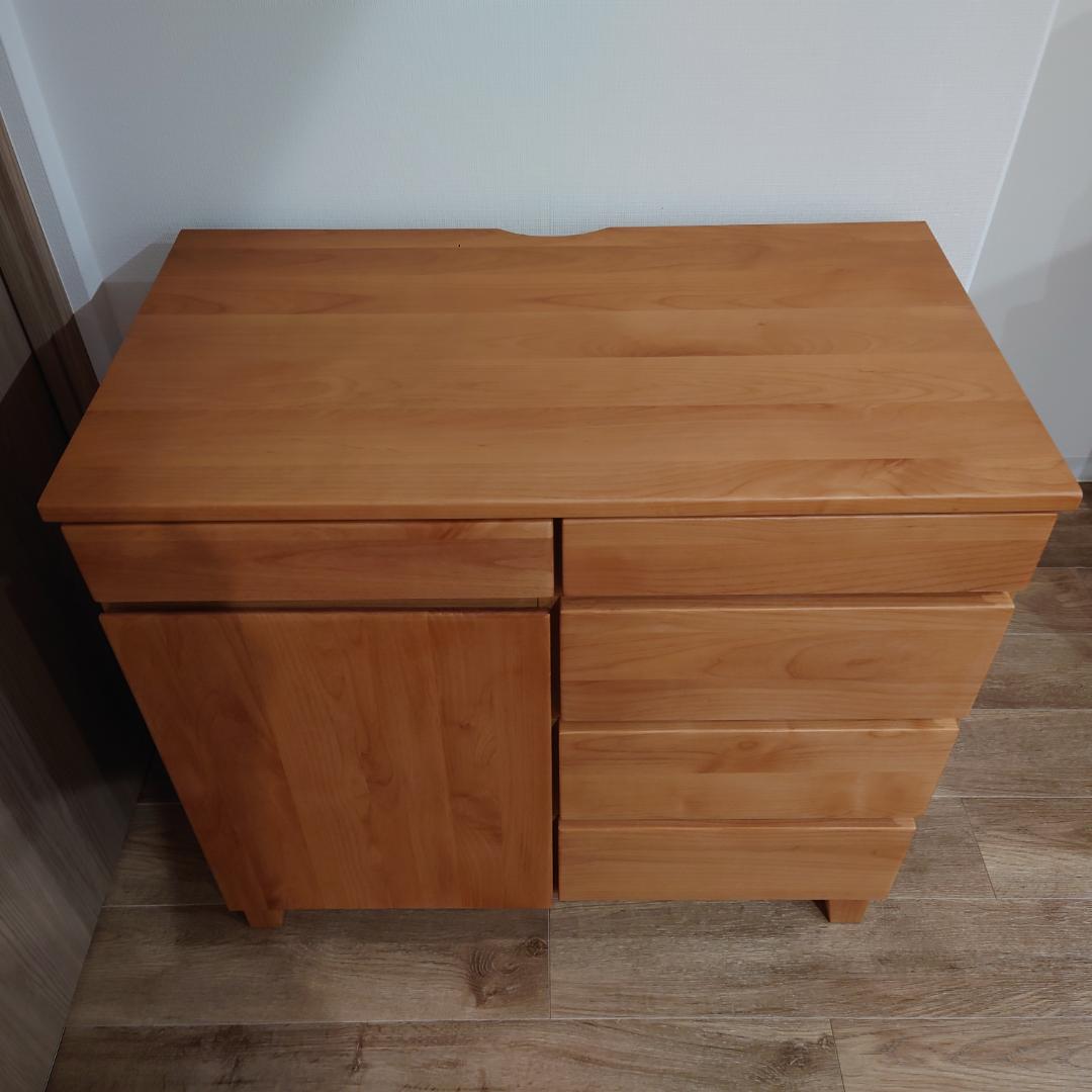 チェスト キャビネット リビングボード 5引き出し アルダー 幅80 無垢