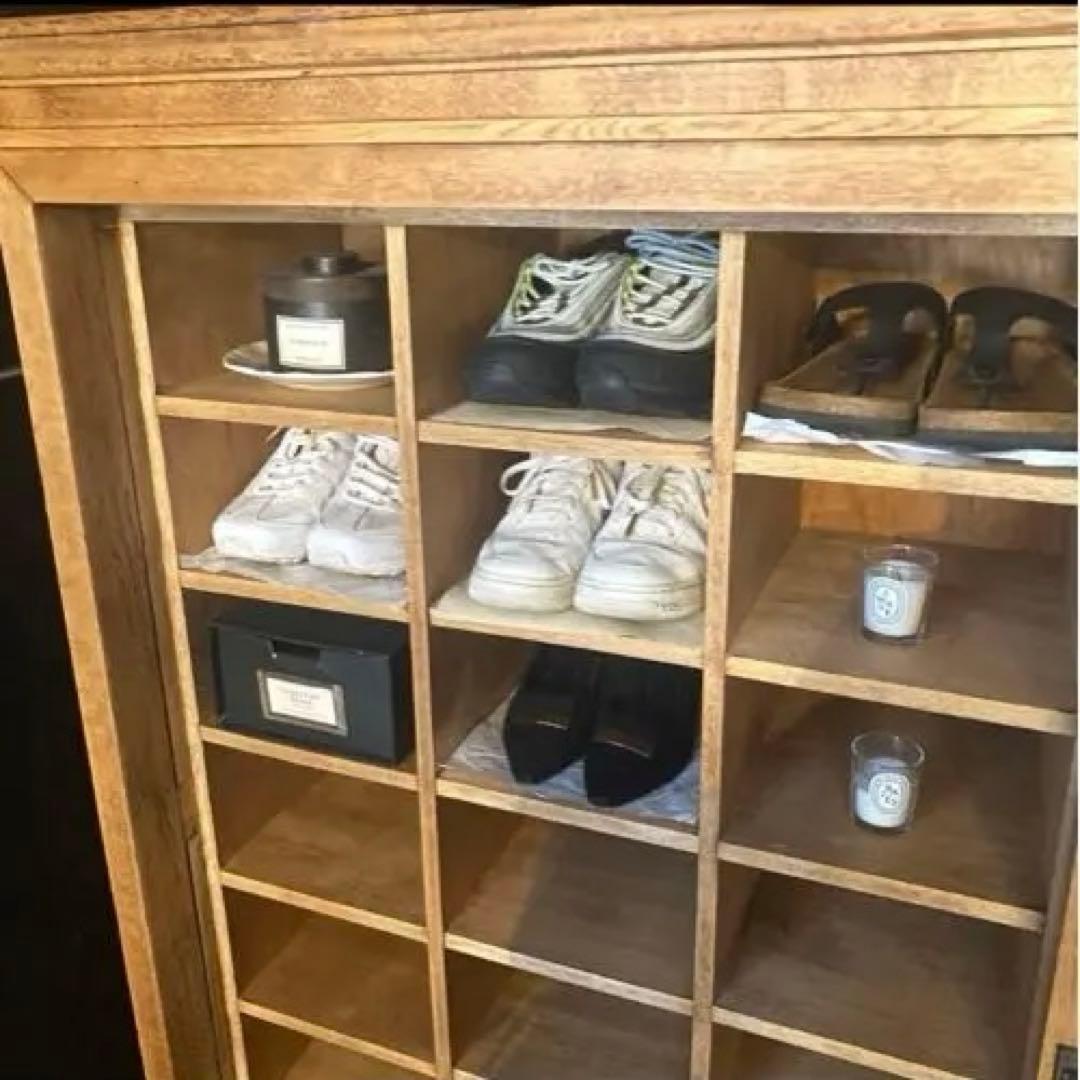 hana＊水屋箪笥　稀少　ガラス扉　収納棚　アンティーク　古家具