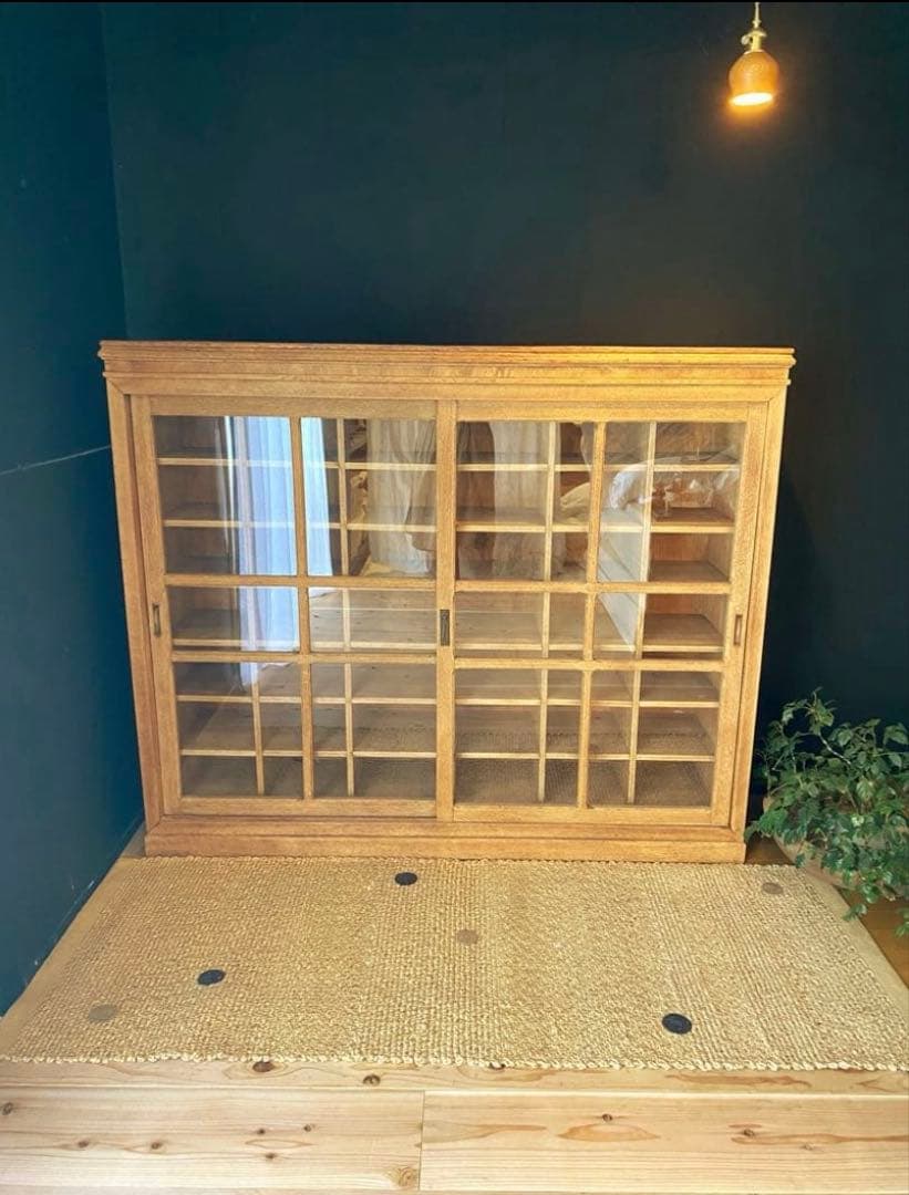 hana＊水屋箪笥　稀少　ガラス扉　収納棚　アンティーク　古家具