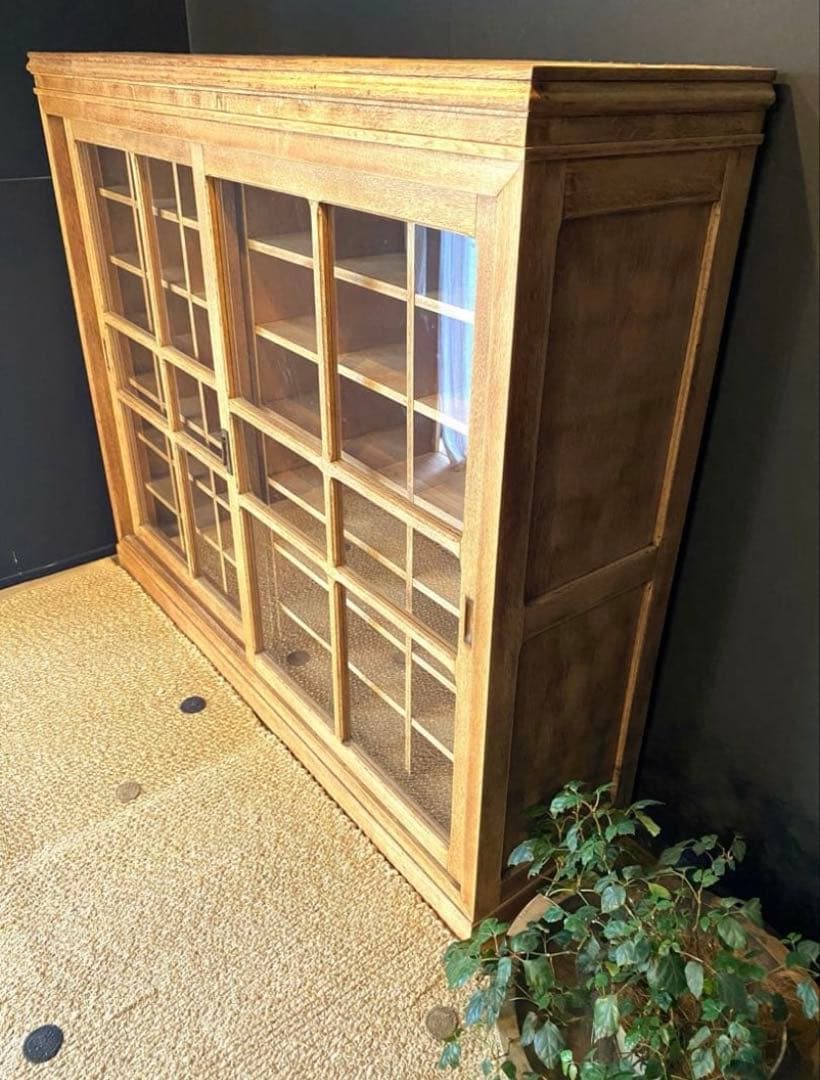 hana＊水屋箪笥　稀少　ガラス扉　収納棚　アンティーク　古家具