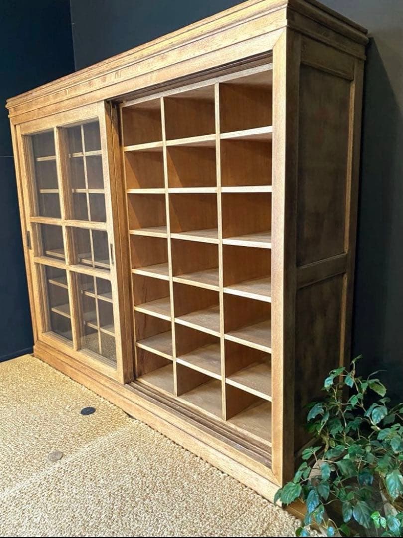 hana＊水屋箪笥　稀少　ガラス扉　収納棚　アンティーク　古家具