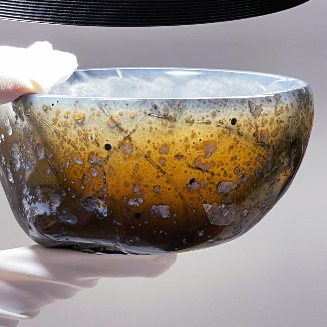 ★天然石★アゲート瑪瑙（メノウ ）ボウル♡コップ♡高透明度♡置物パワーストーン