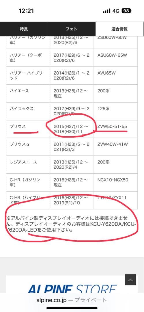 ALPINE KCU-Y620HU USB/HDMIインストールキット