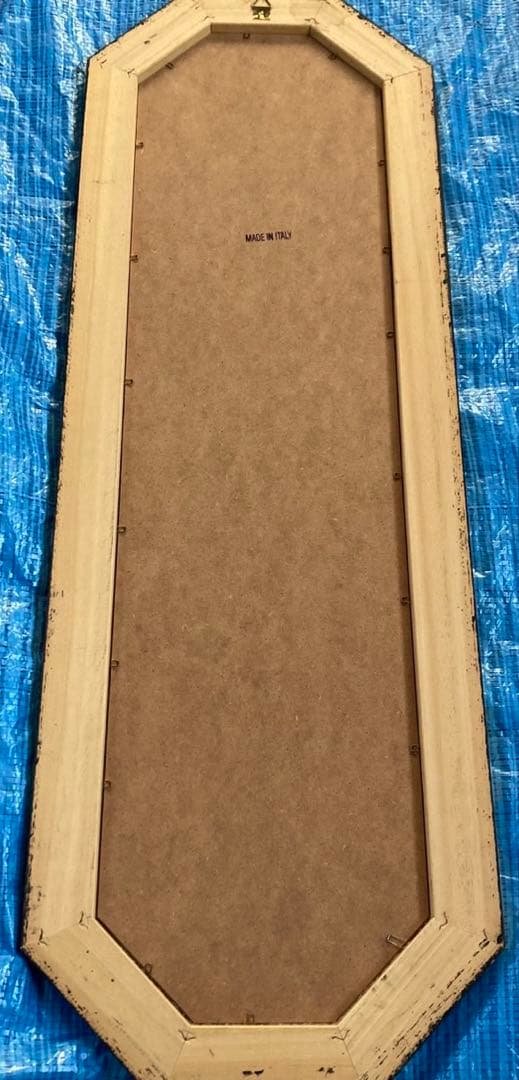 【美品】イタリア製 壁掛け鏡 姿見　八角形