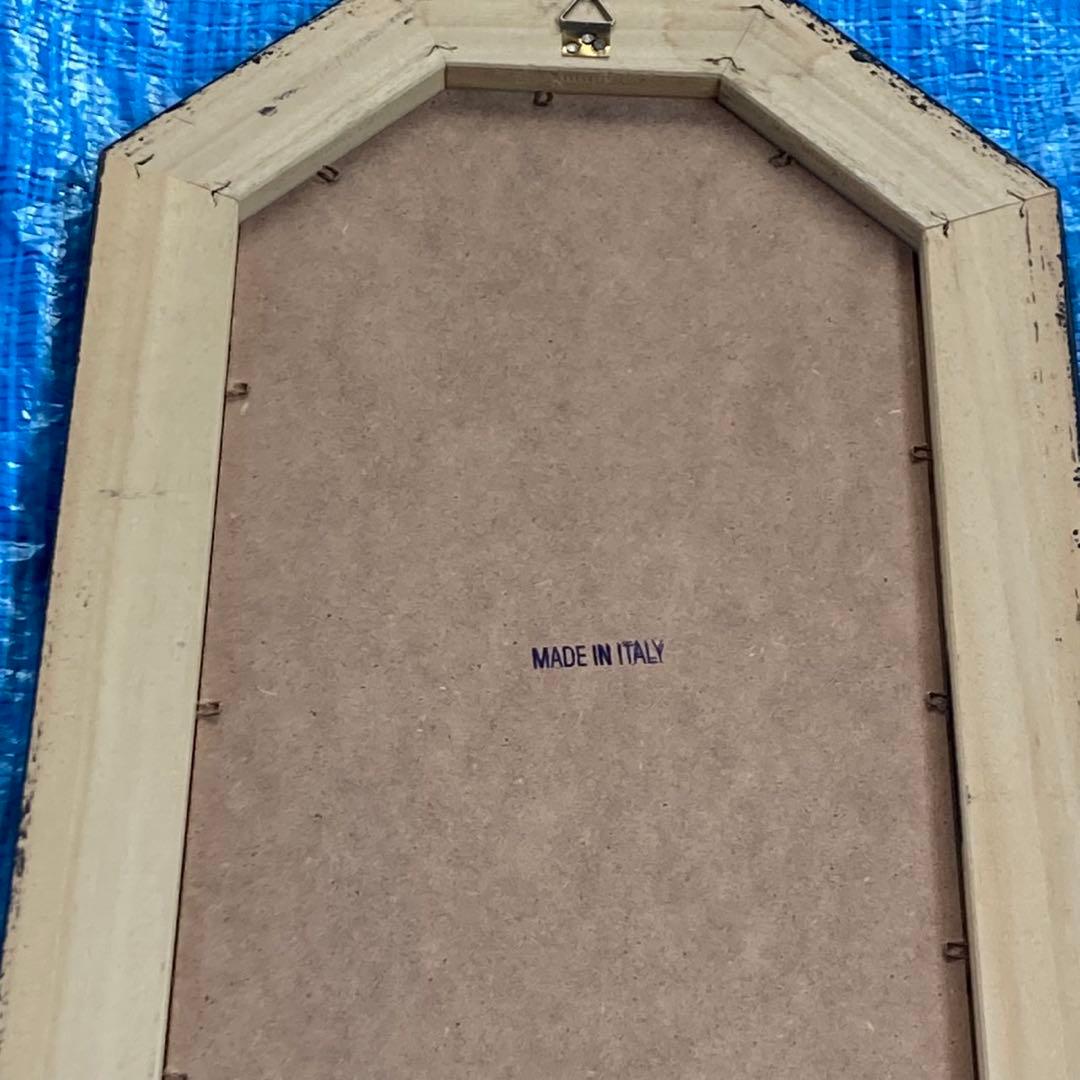 【美品】イタリア製 壁掛け鏡 姿見　八角形