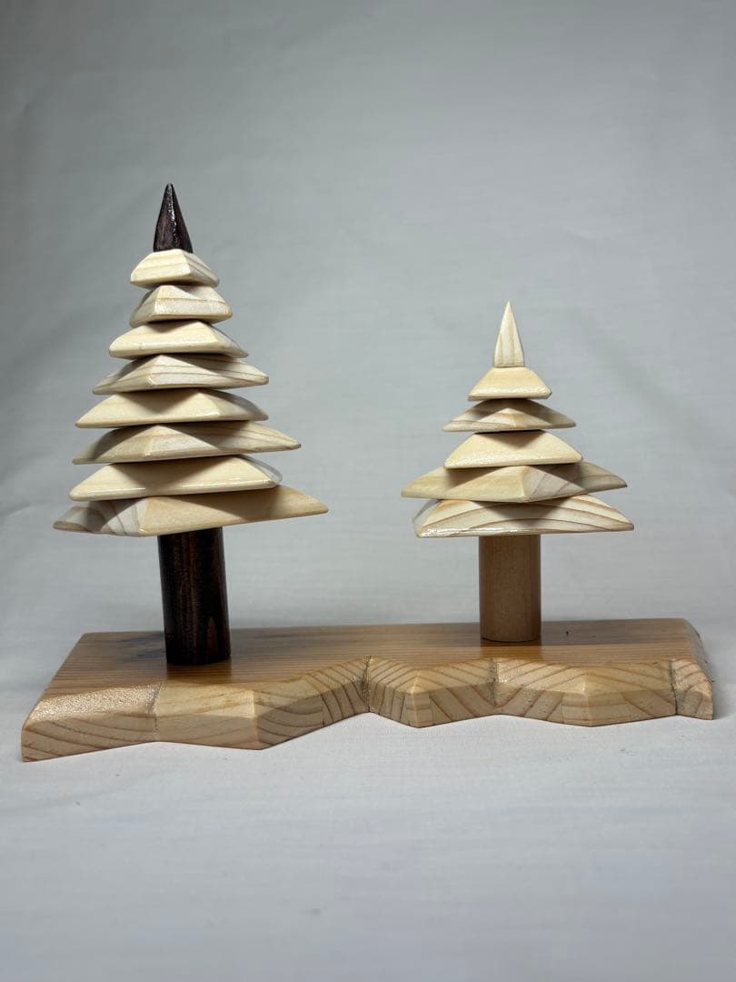木製ツリー型オブジェ 2個セット
