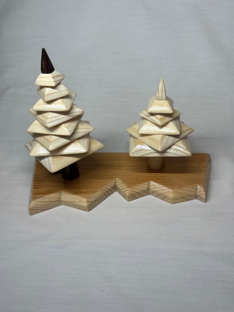 木製ツリー型オブジェ 2個セット