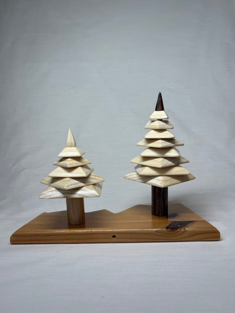 木製ツリー型オブジェ 2個セット