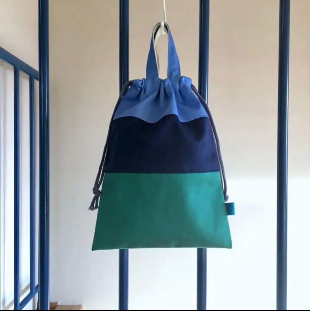 《Roy♡様》シンプルボーダーGR ●手提げ袋レッスンバッグ