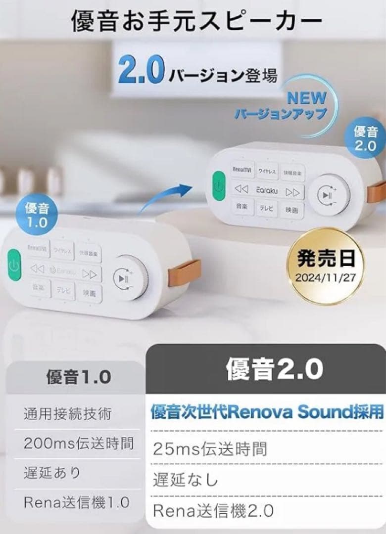 おやびん304さん購入 手元スピーカー テレビ用 イアラク　優音　寝かしつけ