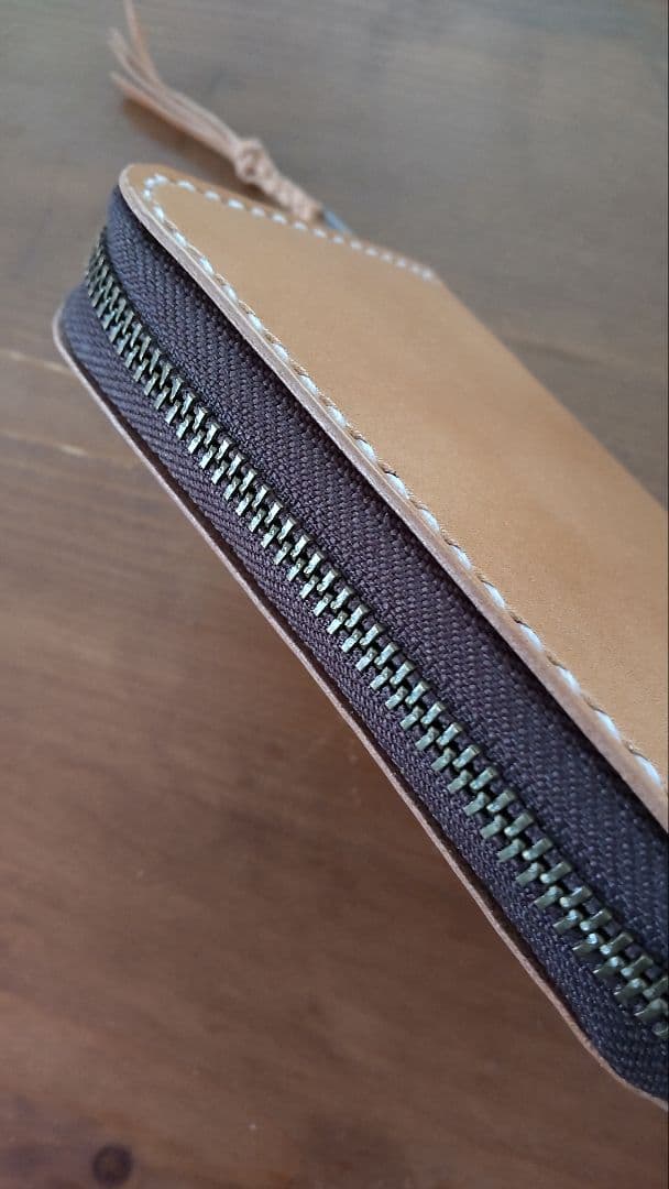 ラウンドウォレットミニ　栃木サドルレザー　総手縫いハンドメイド　(29)