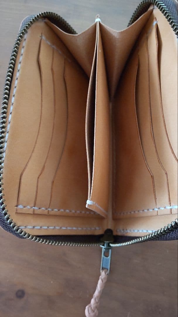 ラウンドウォレットミニ　栃木サドルレザー　総手縫いハンドメイド　(29)