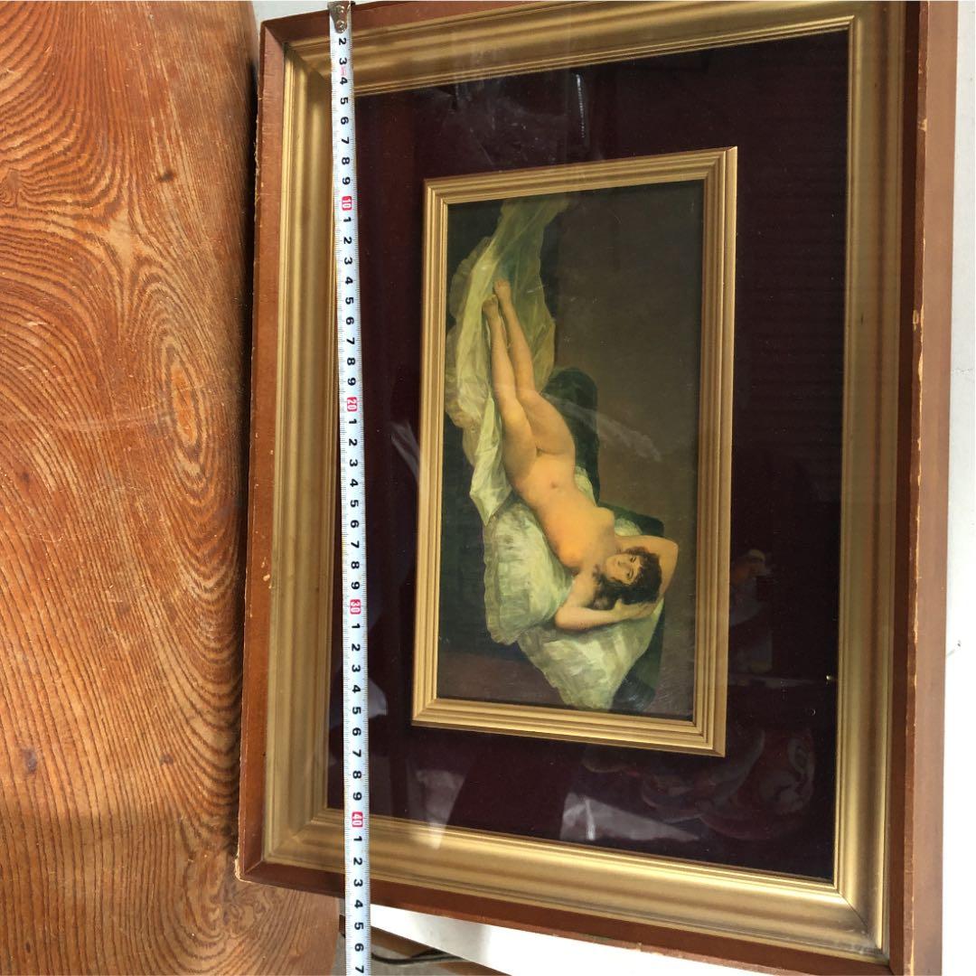 裸婦　額縁　油絵