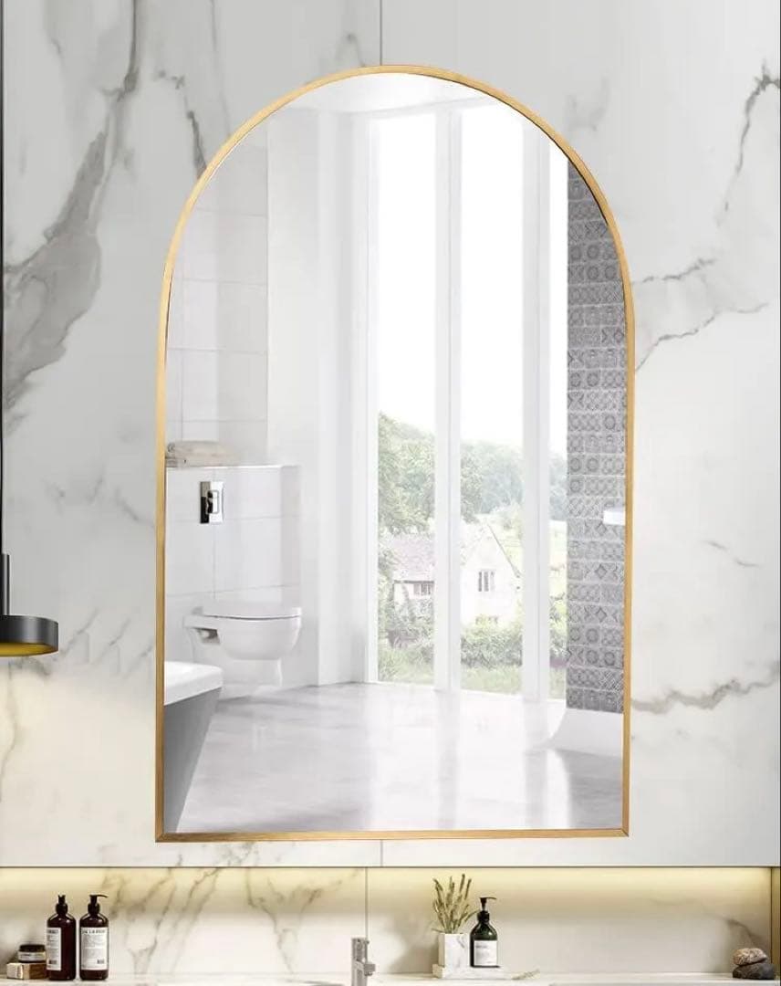 新品アーチ型金色フレーム大きな鏡アンティーク鏡大きいミラー