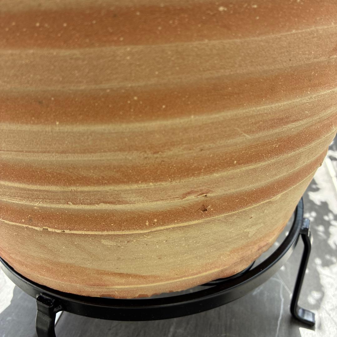 テラコッタ製ストライプ 大型植木鉢