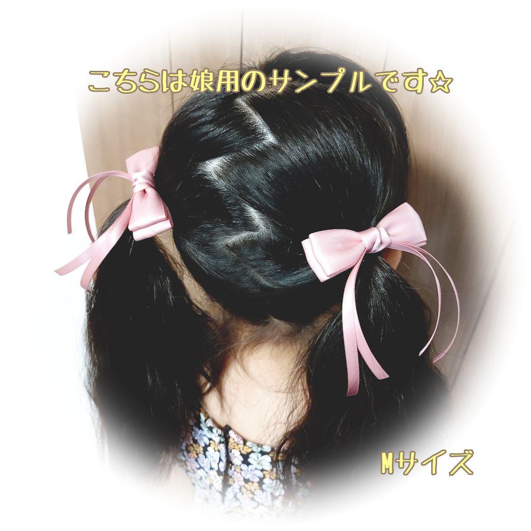 ⓝⓔⓦ【サテン垂れリボン②】ベビーヘアクリップ　キッズヘアクリップ　ヘアゴム