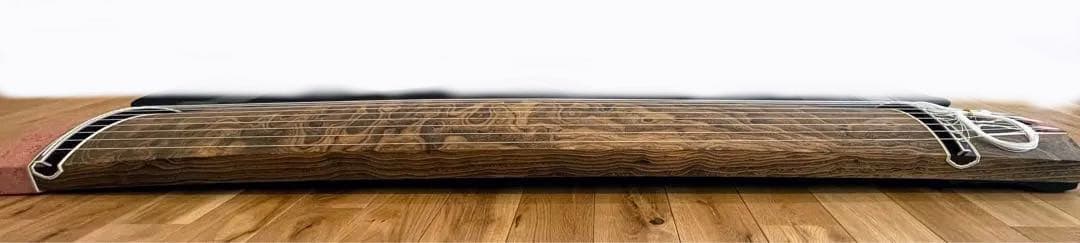 箏 たま杢 くり甲 子持ち二段綾杉彫り 玉渕巻 付属品セット　琴 13弦 13絃