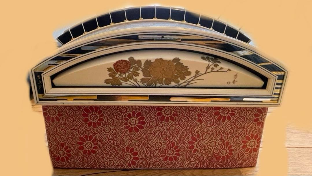 箏 たま杢 くり甲 子持ち二段綾杉彫り 玉渕巻 付属品セット　琴 13弦 13絃