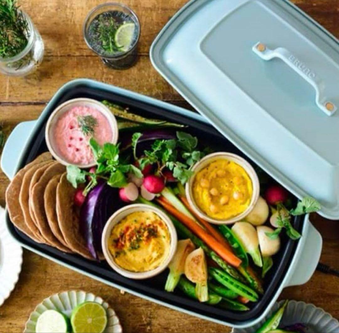 新品　BRUNO ホットプレート　グランデサイズ　ブルーグレー　水色