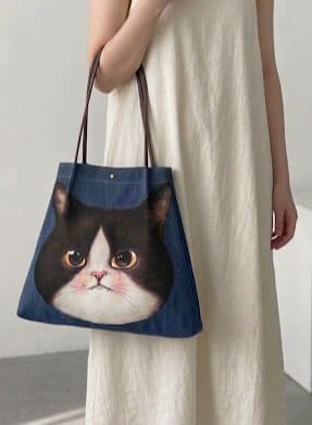コヤンイサムチョン　ジョーズ　デニムリメイクトートバッグ　肩かけ