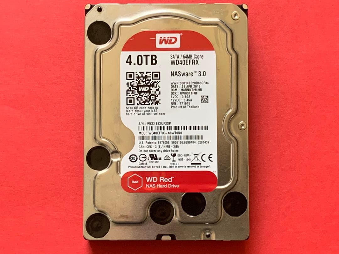 【使用時間 小】DIGA換装用 大容量3.5インチHDD4TB WD40EFRX