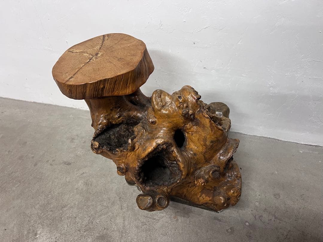 天然木 瘤木 根木オブジェ 花台 飾り台 置物