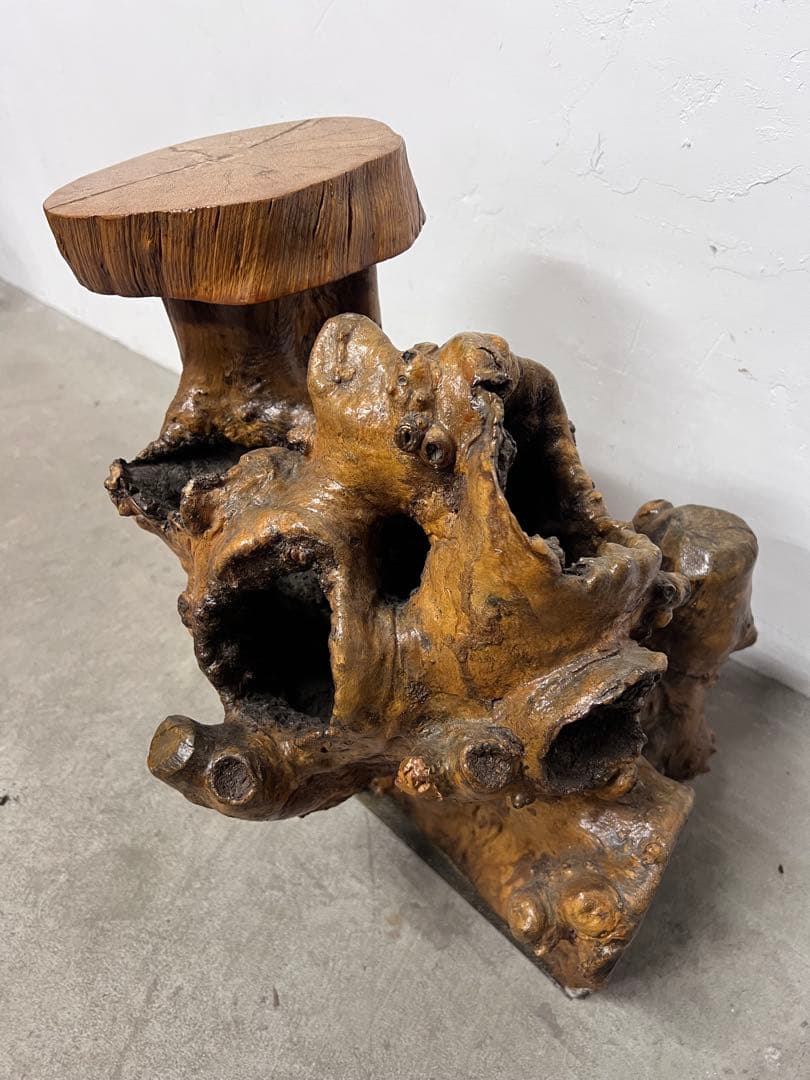 天然木 瘤木 根木オブジェ 花台 飾り台 置物