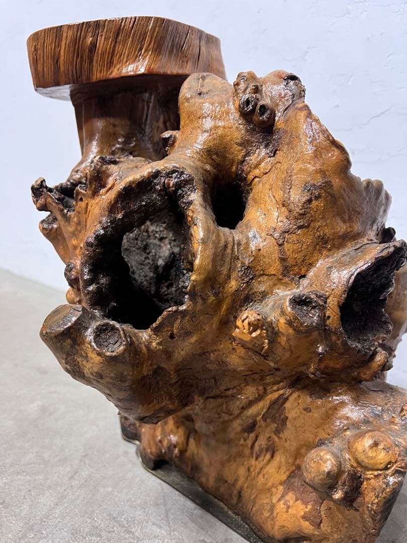 天然木 瘤木 根木オブジェ 花台 飾り台 置物