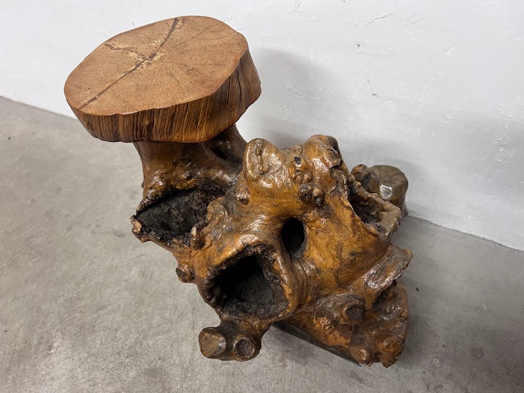 天然木 瘤木 根木オブジェ 花台 飾り台 置物