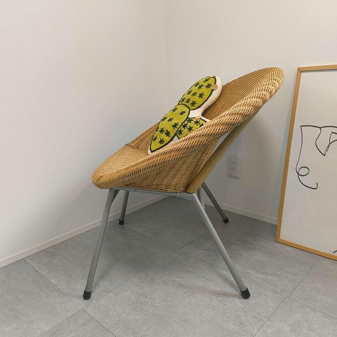 アンティーク　ラタンチェア　メタル　脚　イギリス　アメリカ　ヴィンテージ