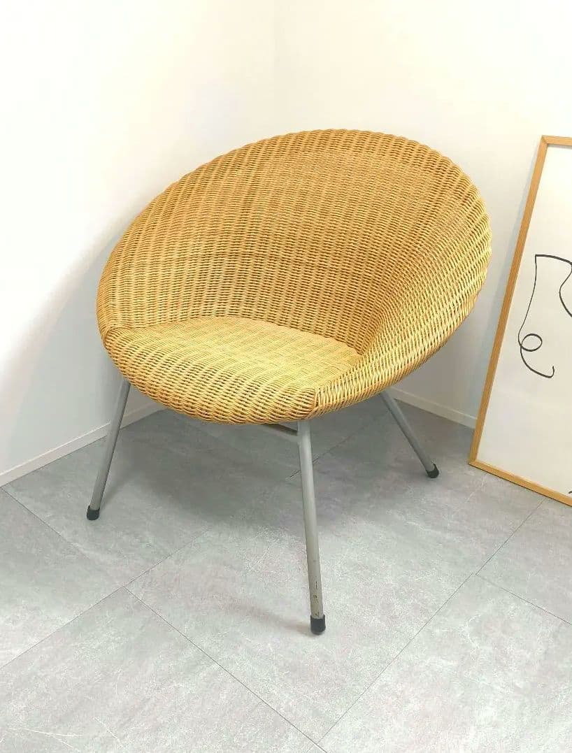 アンティーク　ラタンチェア　メタル　脚　イギリス　アメリカ　ヴィンテージ
