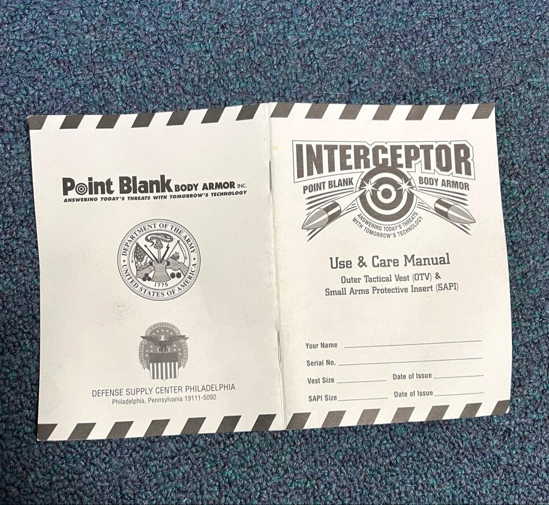 米軍実物Point Blank社製 美品ウッドランド ボディーアーマー　Sサイズ