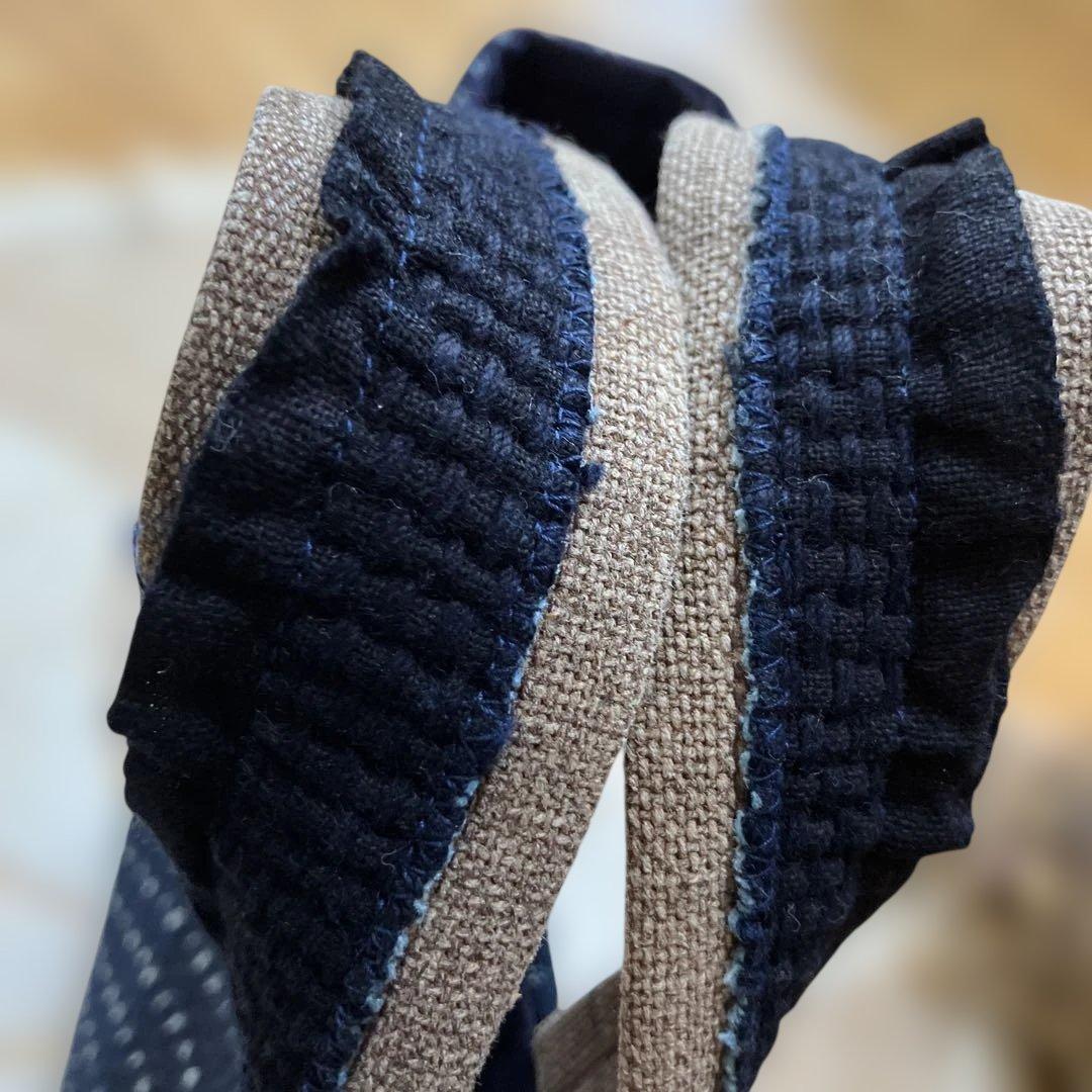 柿渋染め古布酒袋藍染め雪ん子刺し子リメイク手作り