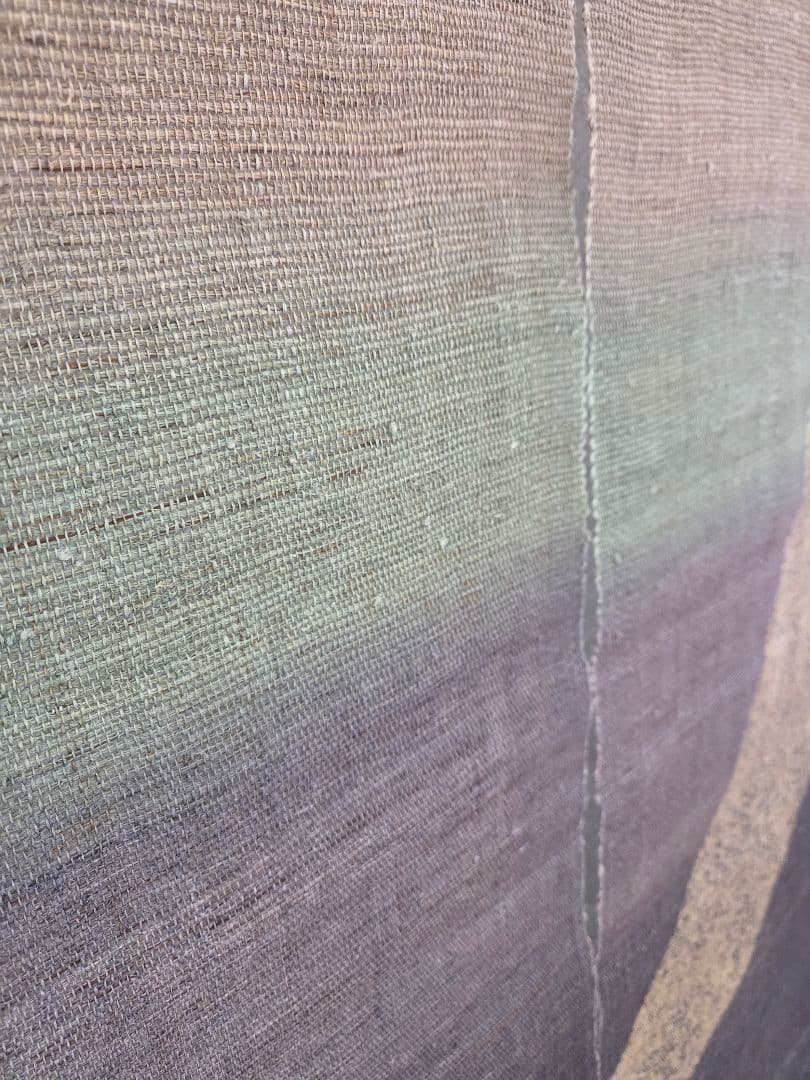 麻のれん「三日月」手染め ぼかし染め 145cm【箱・しおり付】