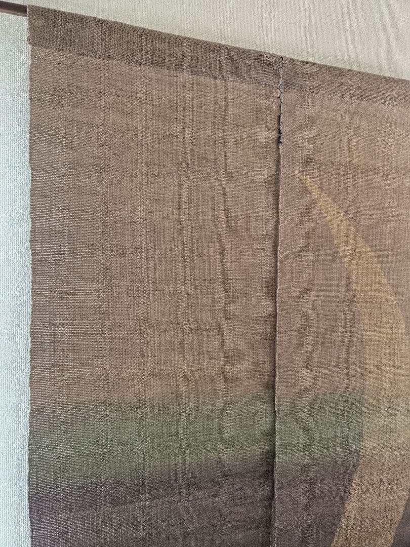 麻のれん「三日月」手染め ぼかし染め 145cm【箱・しおり付】