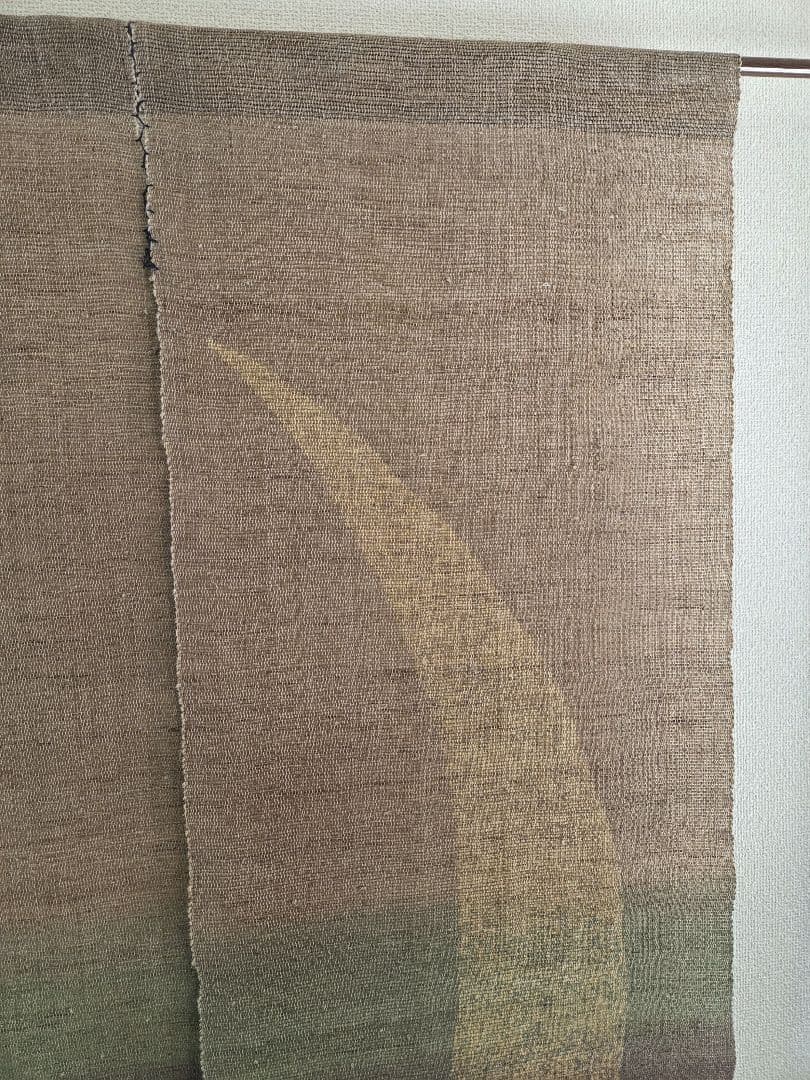 麻のれん「三日月」手染め ぼかし染め 145cm【箱・しおり付】