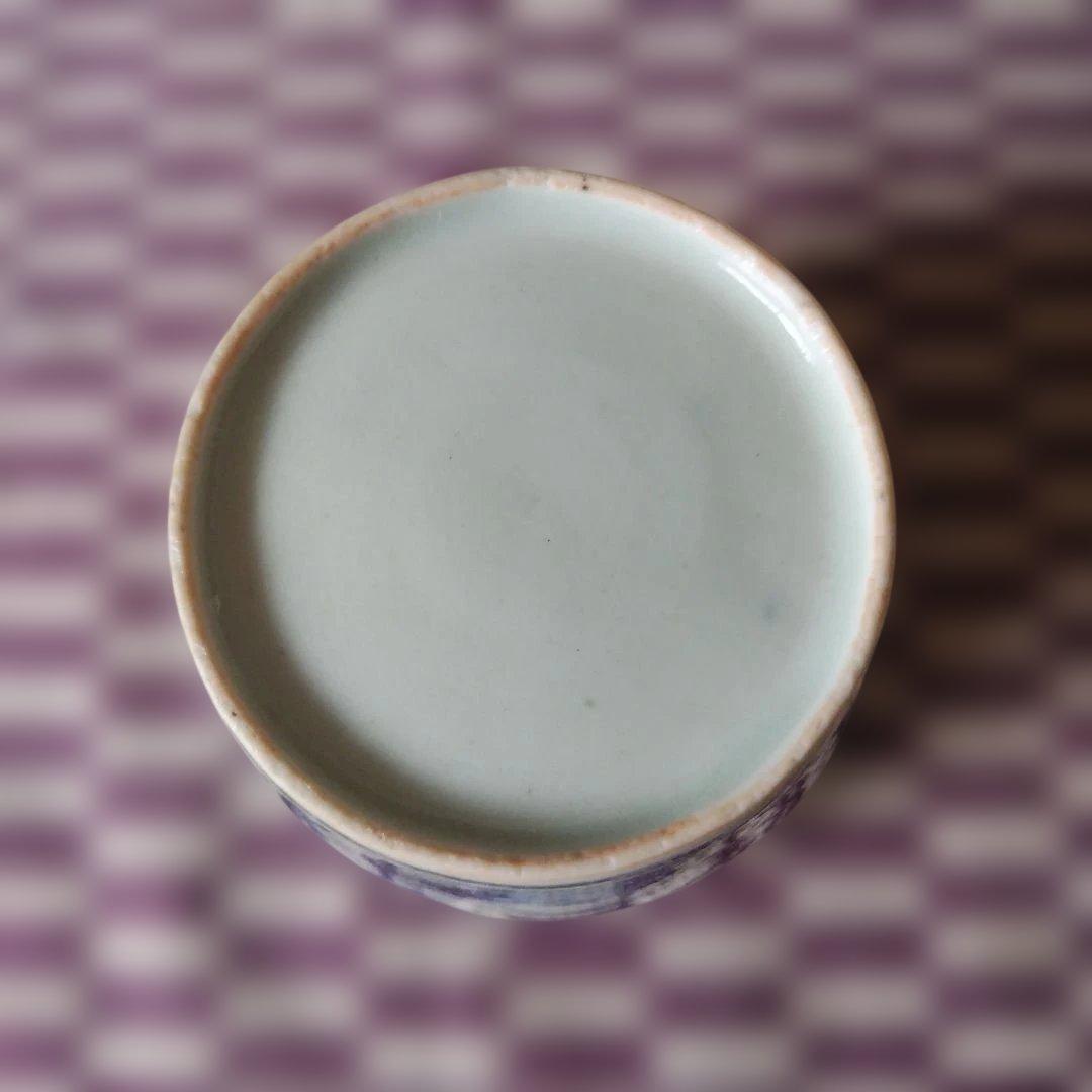 初期 古伊万里 染付 並び水仙文蕎麦猪口 美品 そば猪口 期間限定出品