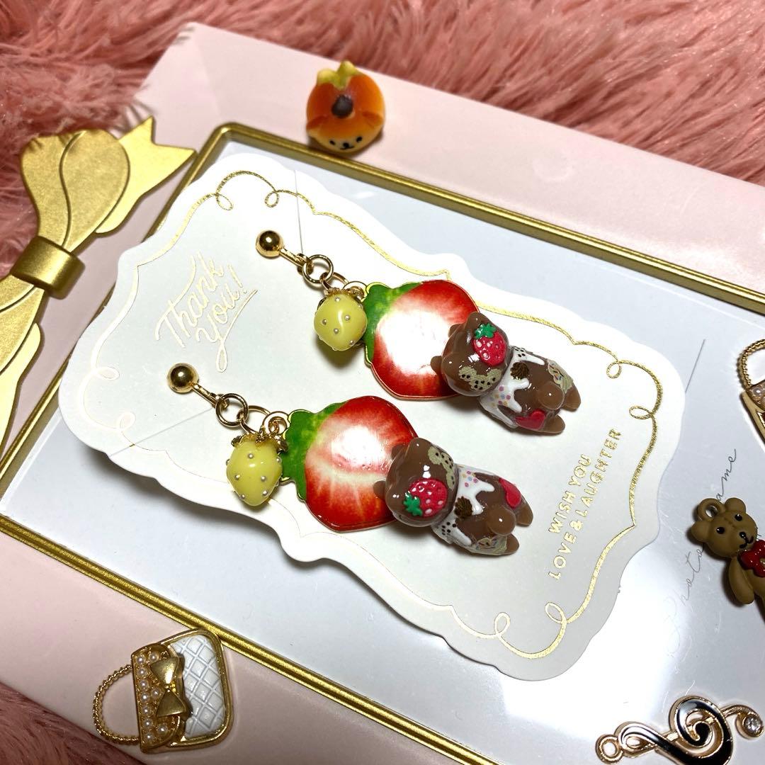 ☆苺とsweets猫ちゃんイヤリング☆A
