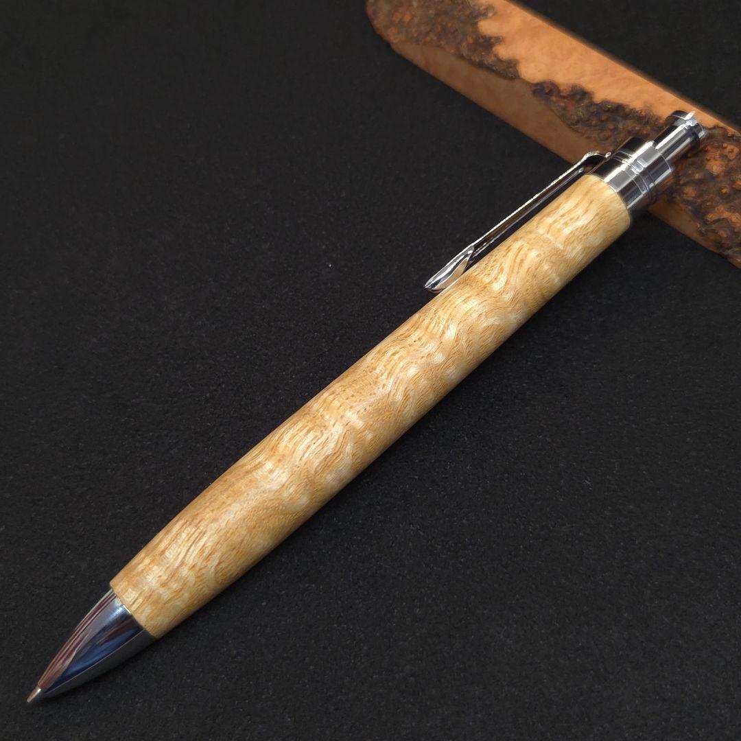 No.20ハンドメイド木軸シャーペンタモ縮み杢