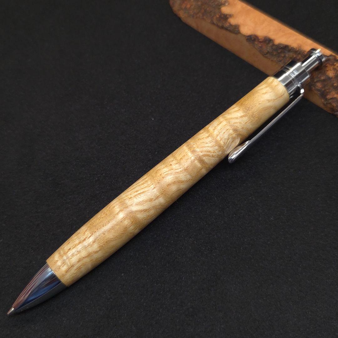 No.20ハンドメイド木軸シャーペンタモ縮み杢