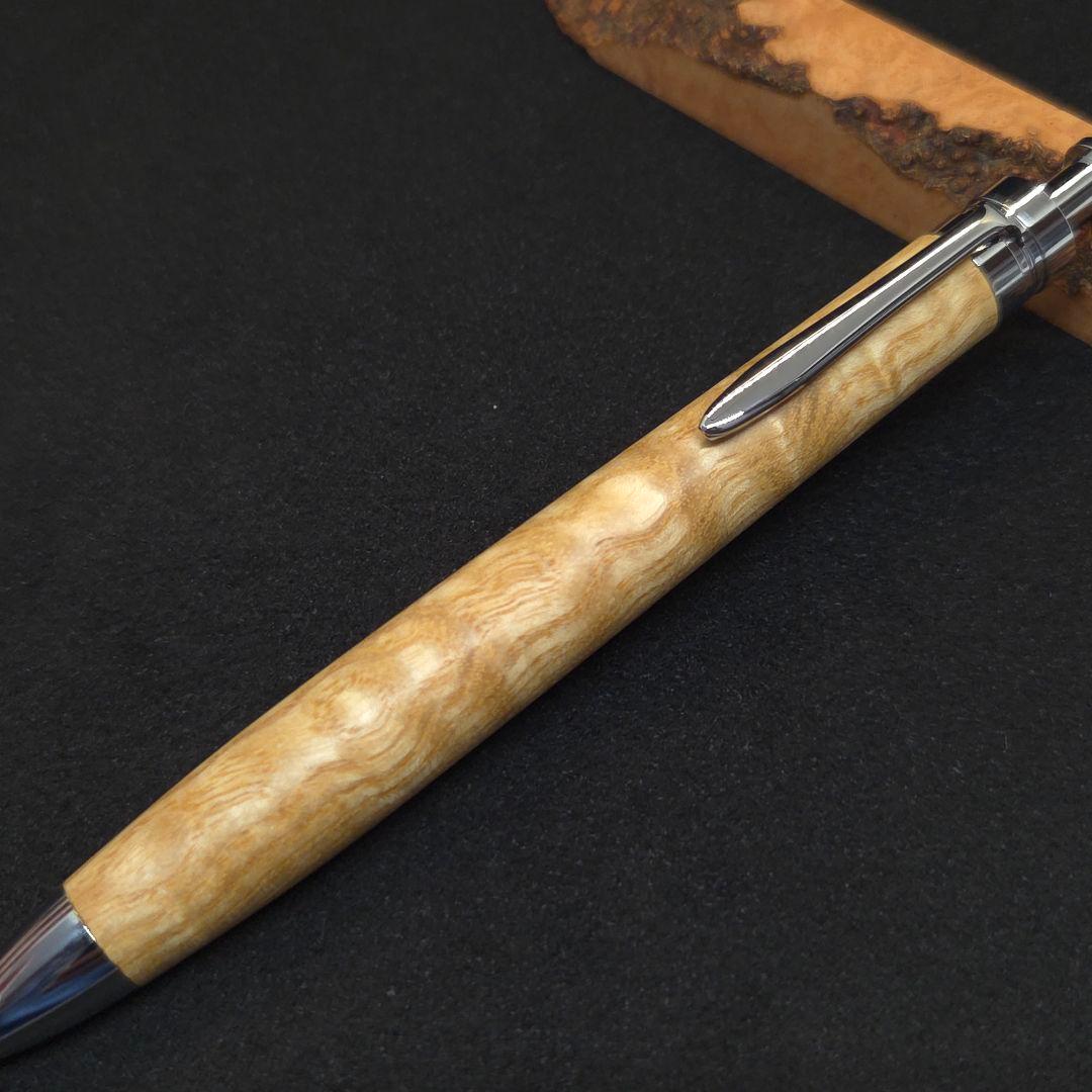 No.20ハンドメイド木軸シャーペンタモ縮み杢