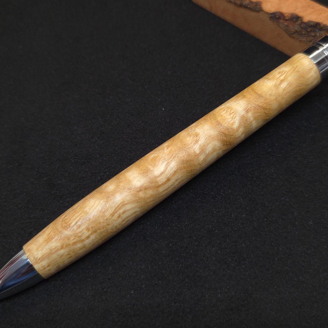 No.20ハンドメイド木軸シャーペンタモ縮み杢