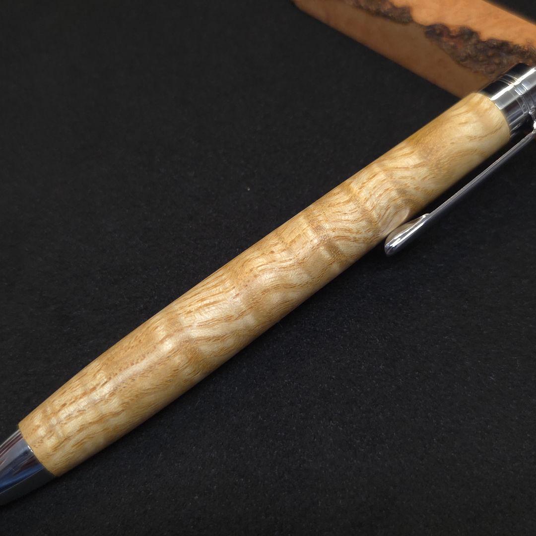 No.20ハンドメイド木軸シャーペンタモ縮み杢