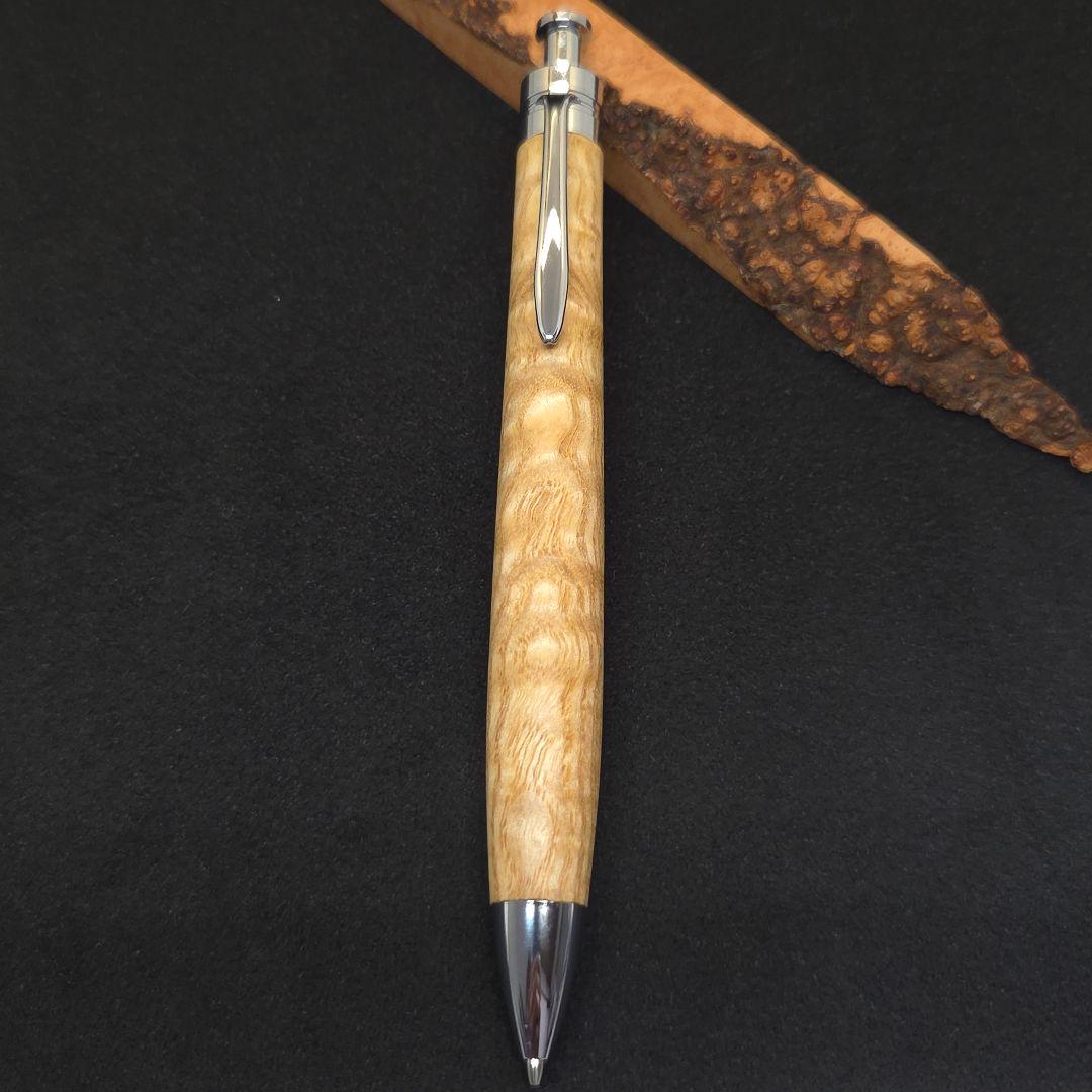 No.20ハンドメイド木軸シャーペンタモ縮み杢