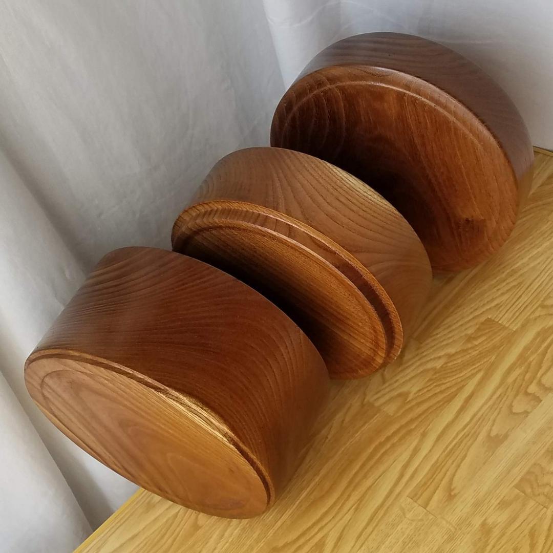 小物入れ 桑(クワ) 幅19.1cm 高17.2cm 二段 円筒形 木製 超銘木