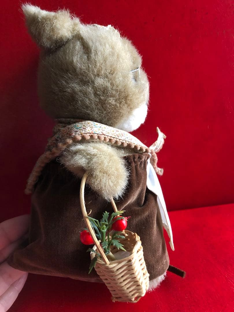 サンアロー 昭和レトロ、ねずみ、マウスお婆さんのぬいぐるみ