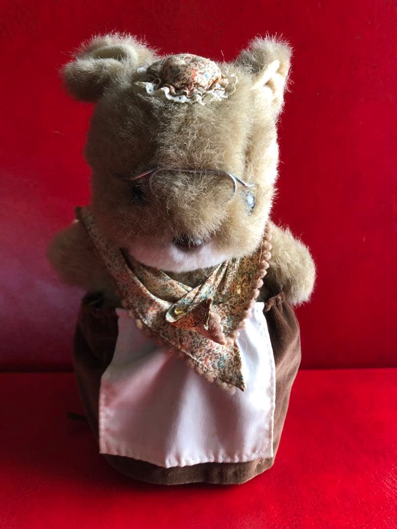 サンアロー 昭和レトロ、ねずみ、マウスお婆さんのぬいぐるみ