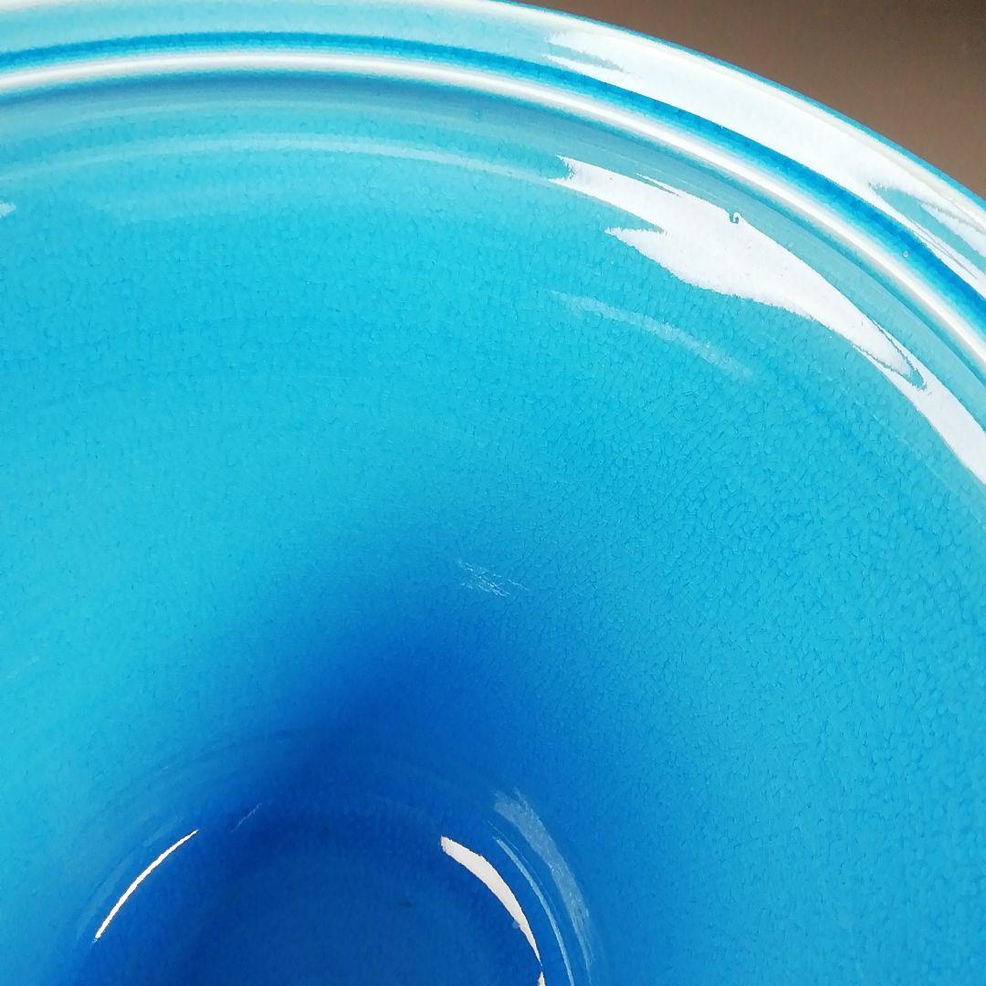 Ｔ７４２　水指　『浅黄交趾　末広』『御室窯』　共箱　茶道具